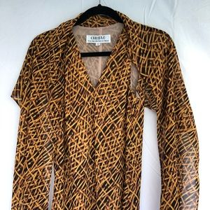 Vintage maxi dress w/ attached scarf